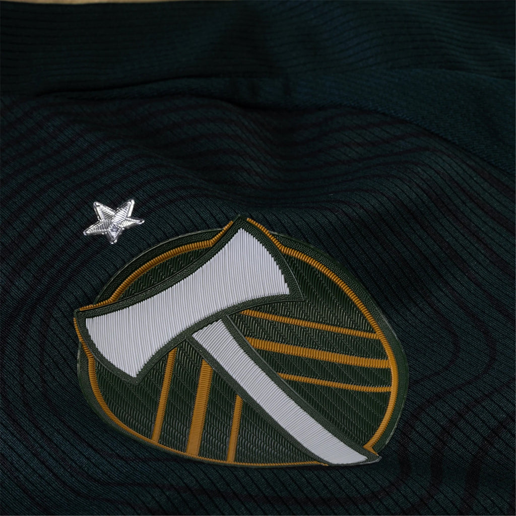 adidas Zac McGraw Portland Timbers Authentic Home Jersey w/ MLS & Apple Patch 25/26 (Green/Gold)