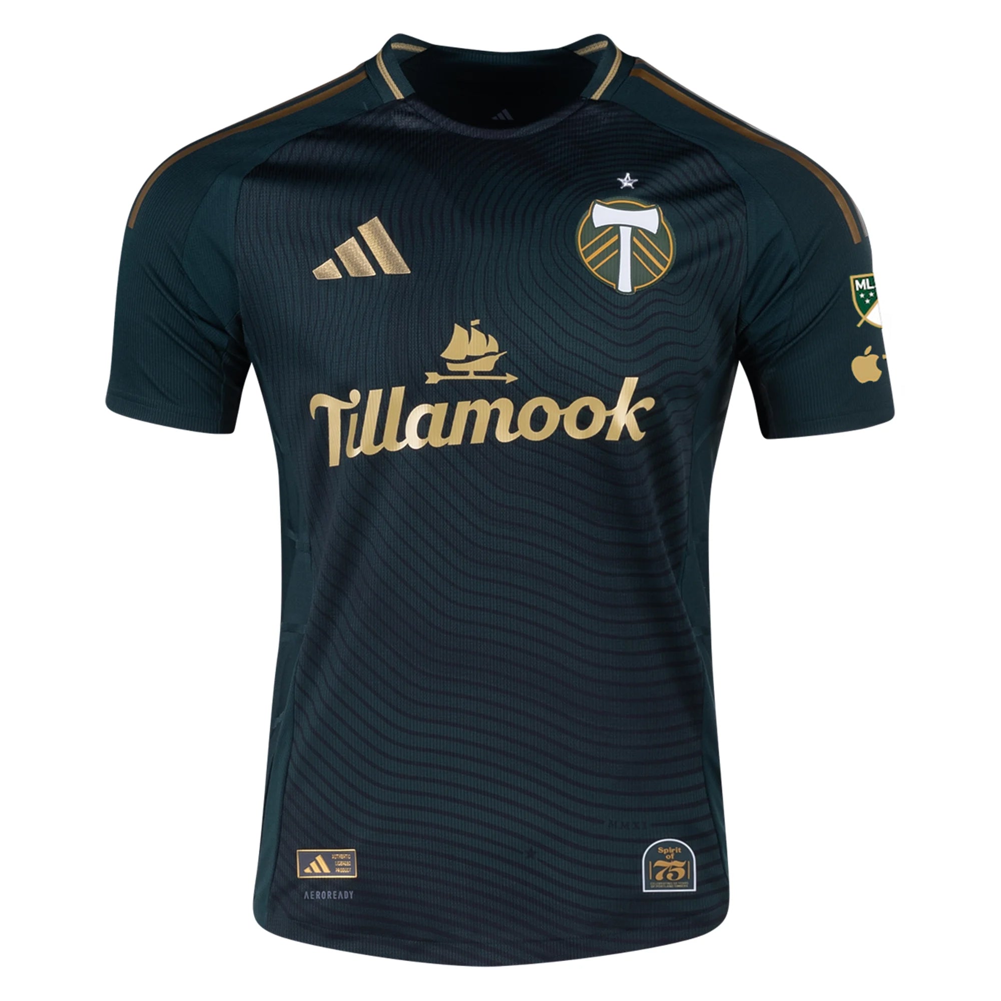 adidas Miguel Araujo Portland Timbers Authentic Home Jersey w/ MLS & Apple Patch 25/26 (Green/Gold)
