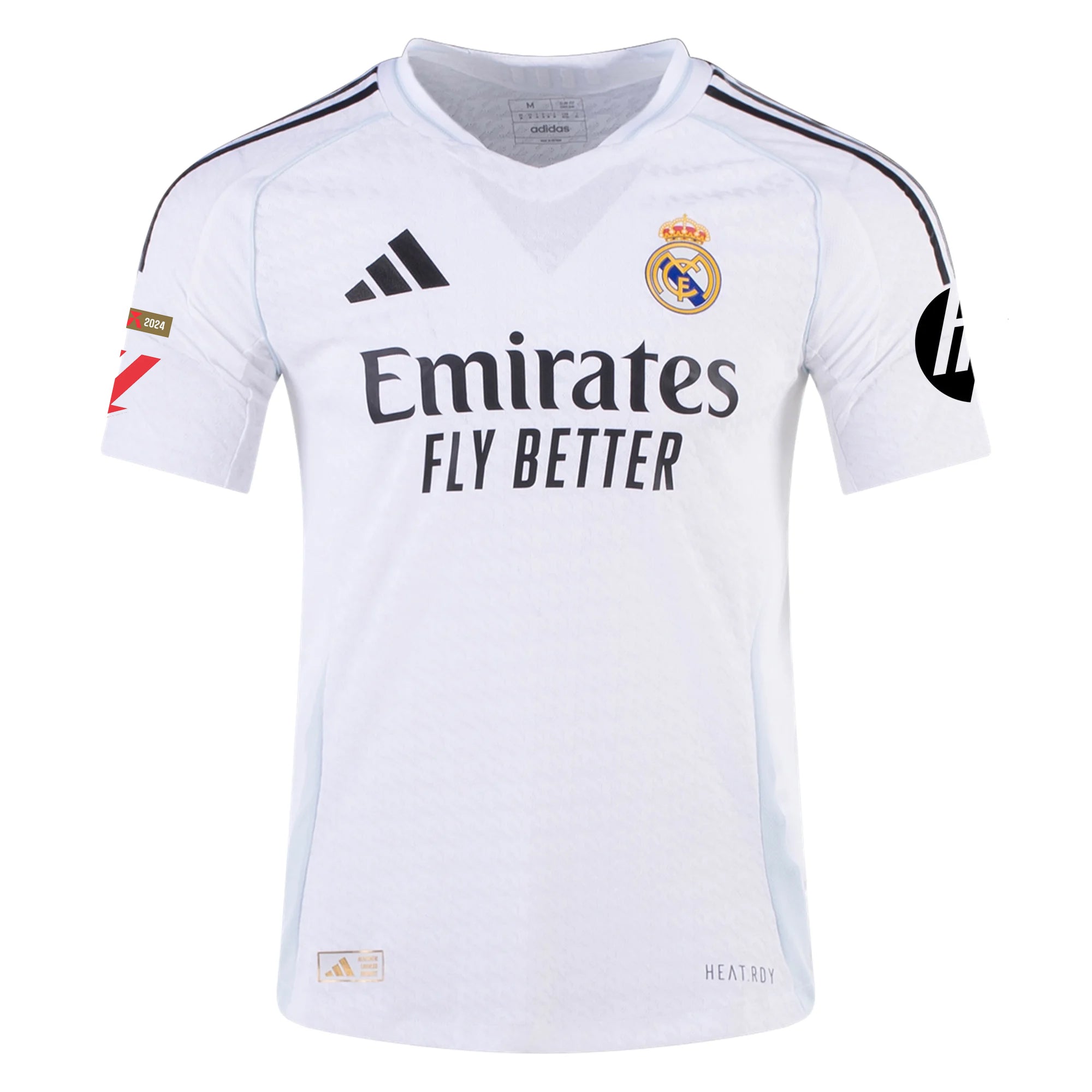 adidas Alaba Real Madrid Authentic Home Jersey w/ La Liga Patches 24/25 (White/Black)