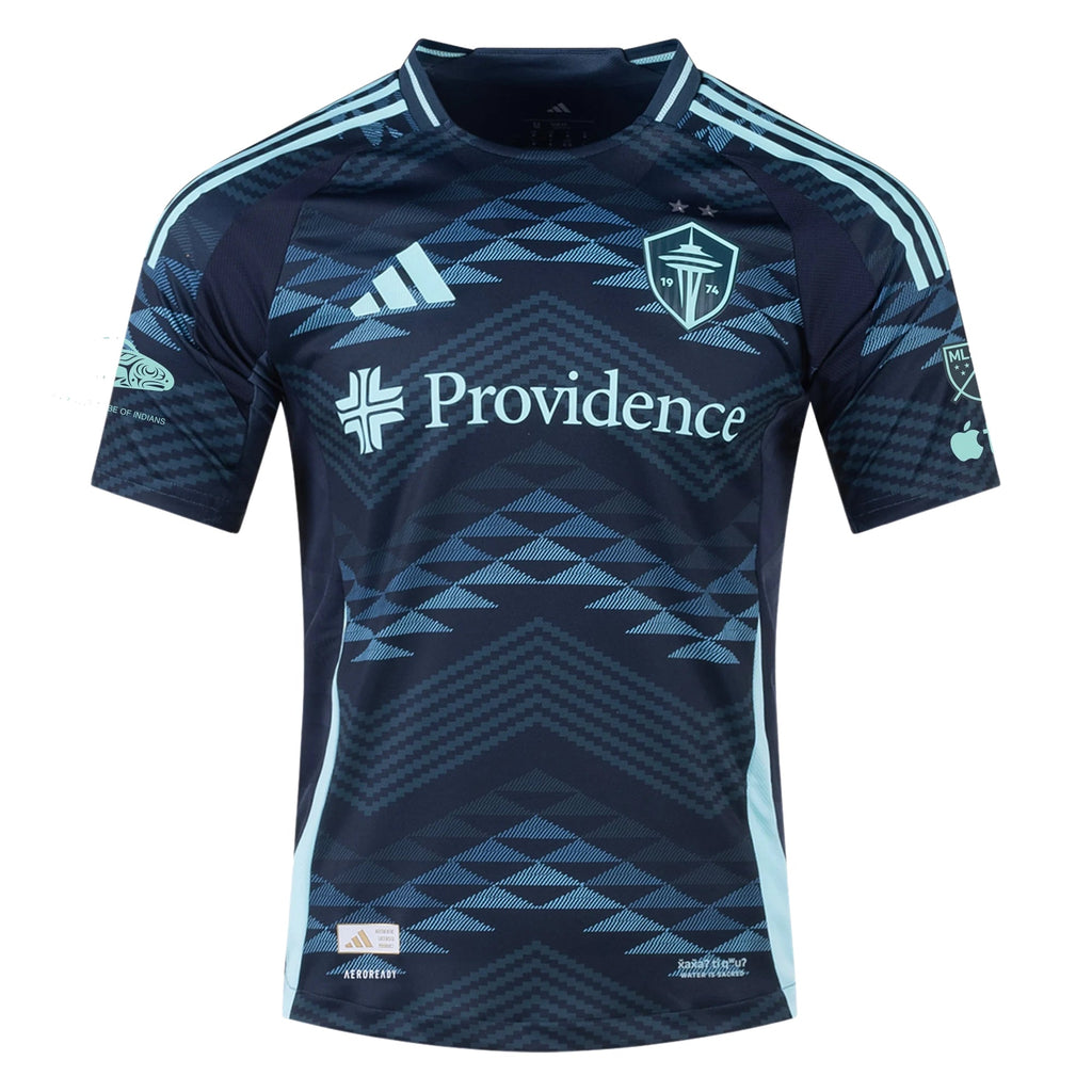 adidas Albert Rusnak Seattle Sounders Authentic Away Jersey 25/26 w/ MLS Patches & Sponsor (Aura Ink)