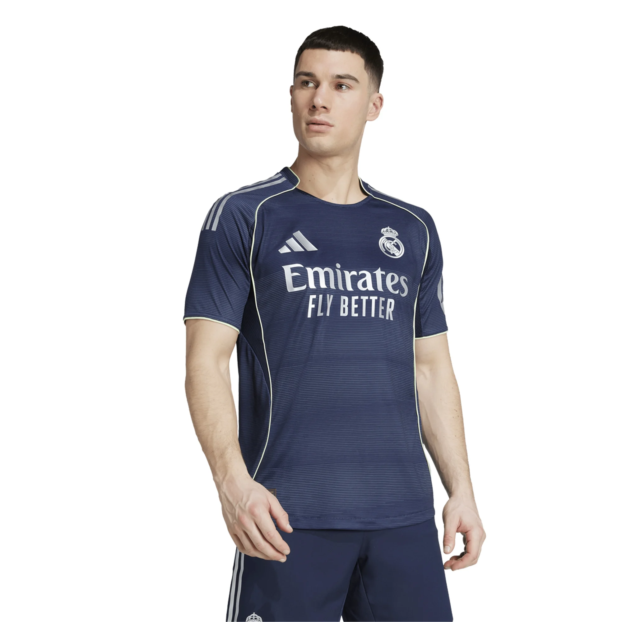 adidas Andriy Lunin Real Madrid Authentic Away Jersey 25/26 w/ Champions League Patches (Legend Ink)