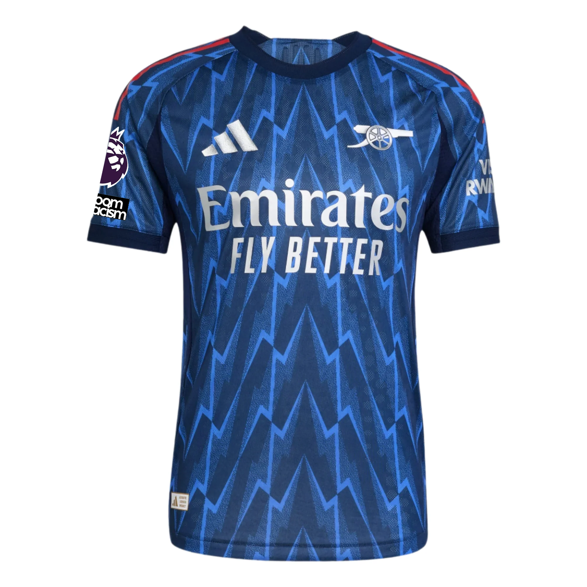 adidas Arsenal Authentic Ben White Away Jersey w/ EPL + No Room For Racism 25/26 (Indigo/Silver)