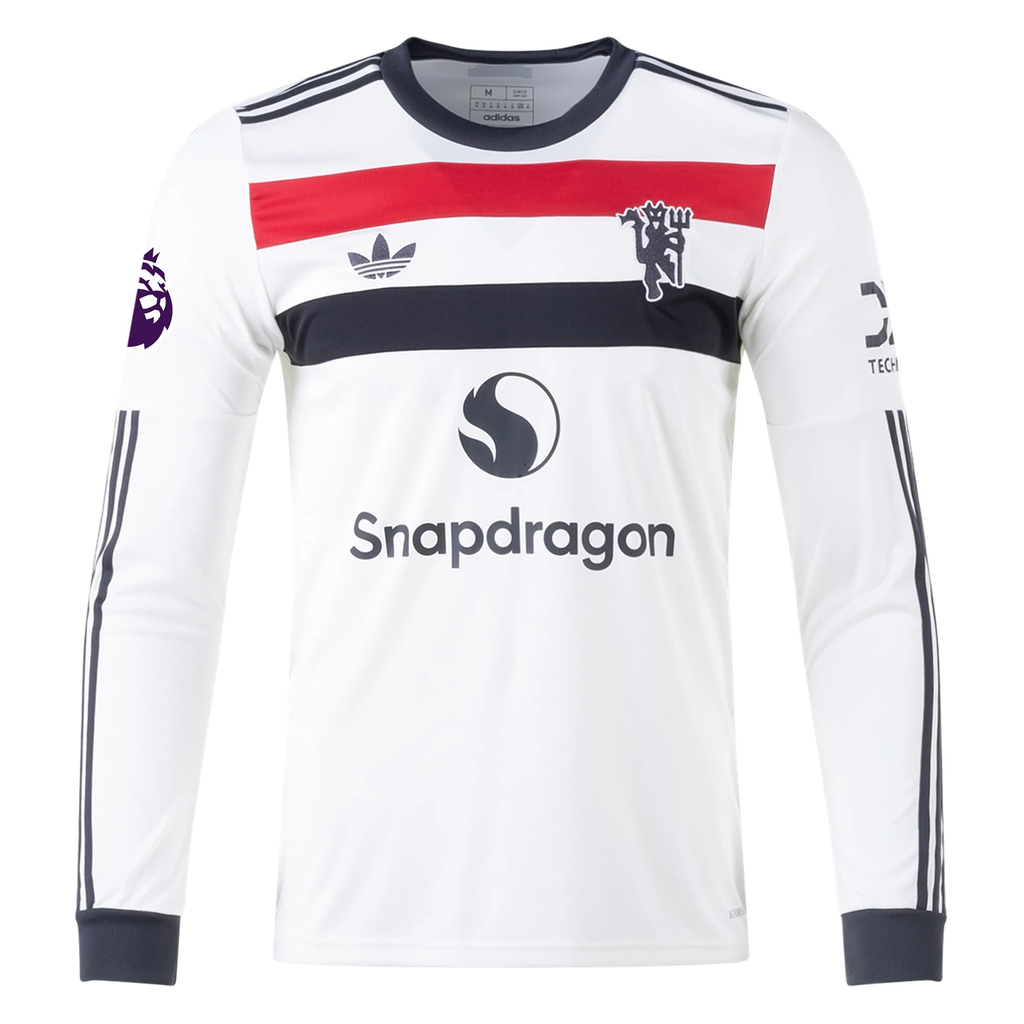 adidas Manchester United Marcus Rashford Third Long Sleeve Jersey w/ EPL Patch 24/25 (Off White)