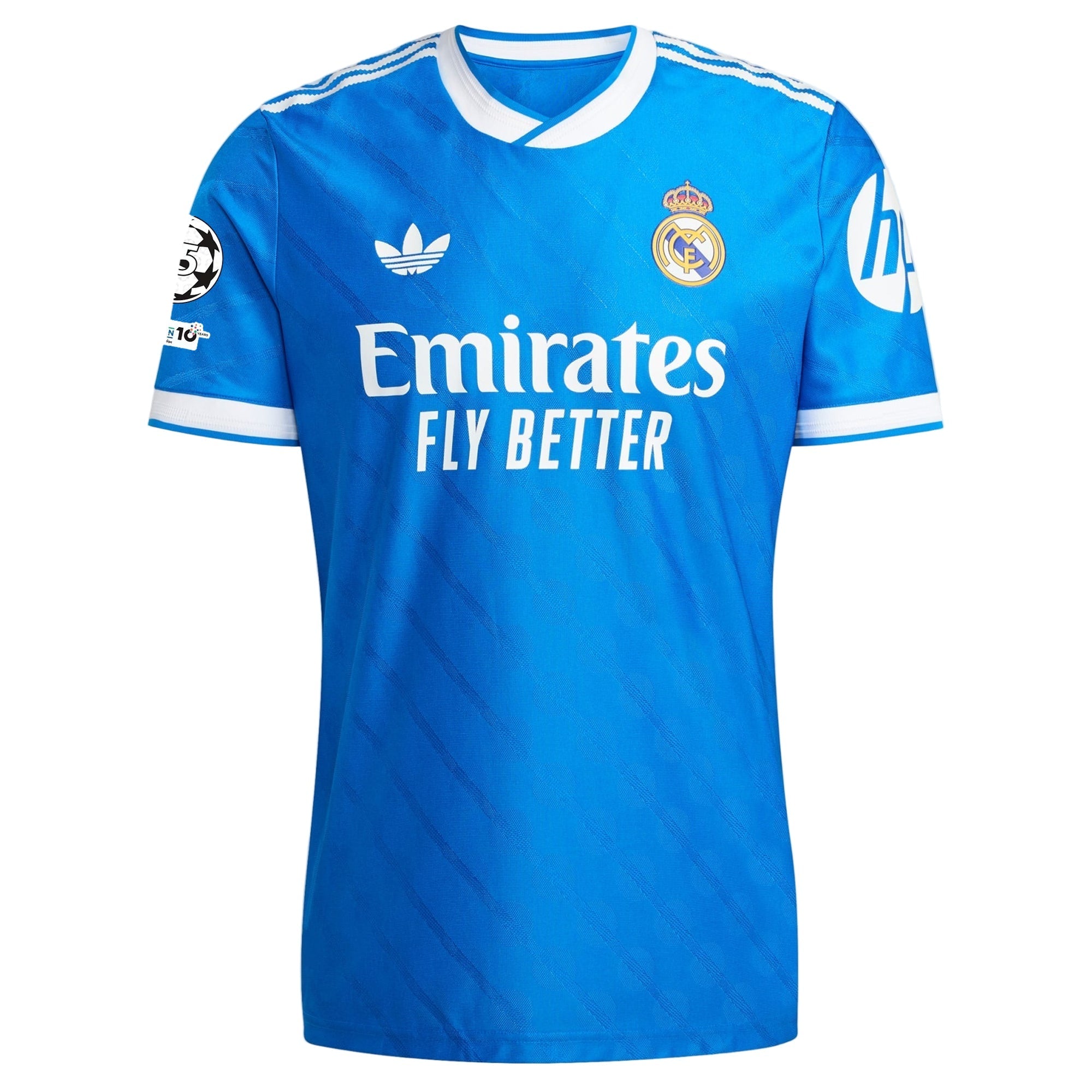 adidas Men's Arda Guler Real Madrid 25/26 Authentic Third Jersey w/ Champions League Patches (Blue)