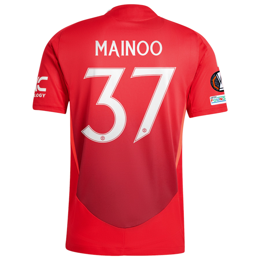 adidas Manchester United Authentic Kobbie Mainoo Home Jersey w/ Europa League Patches 24/25 (MUFC Red/Bright Red)