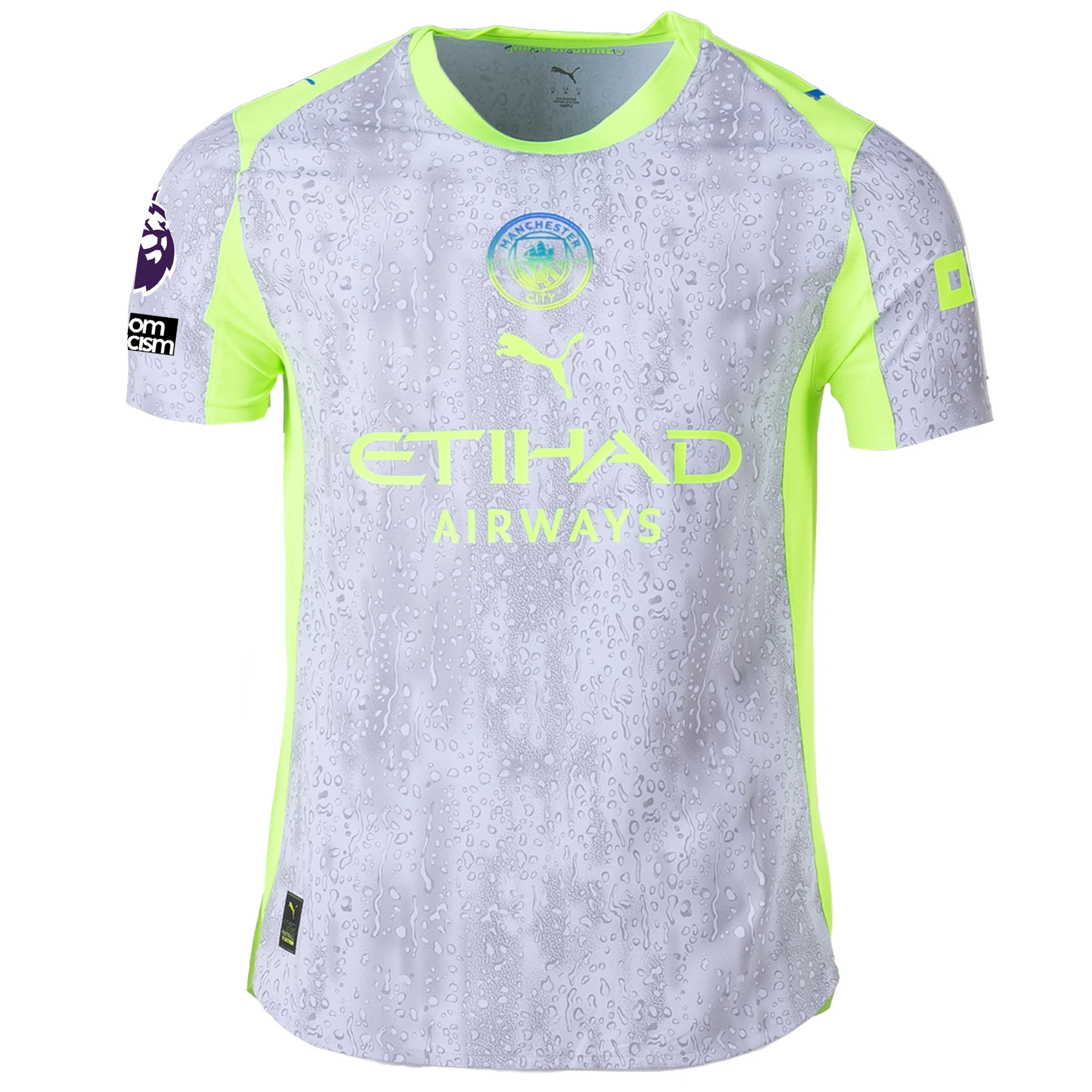 Puma Manchester City Authentic Bobb Third Jersey w/ EPL + No Room For Racism 25/26 (Cool Weather/Pro Green)