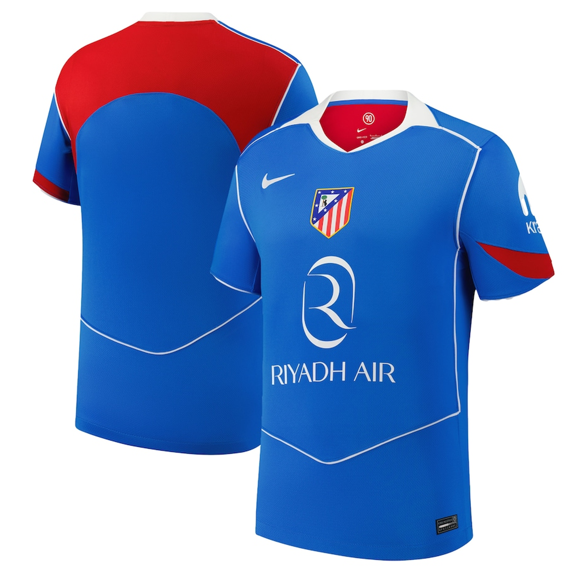 Nike Men's Atletico Madrid Pablo Barrios T90 Third Jersey La Liga Patch 25/26 (Photo Blue/Sport Red)