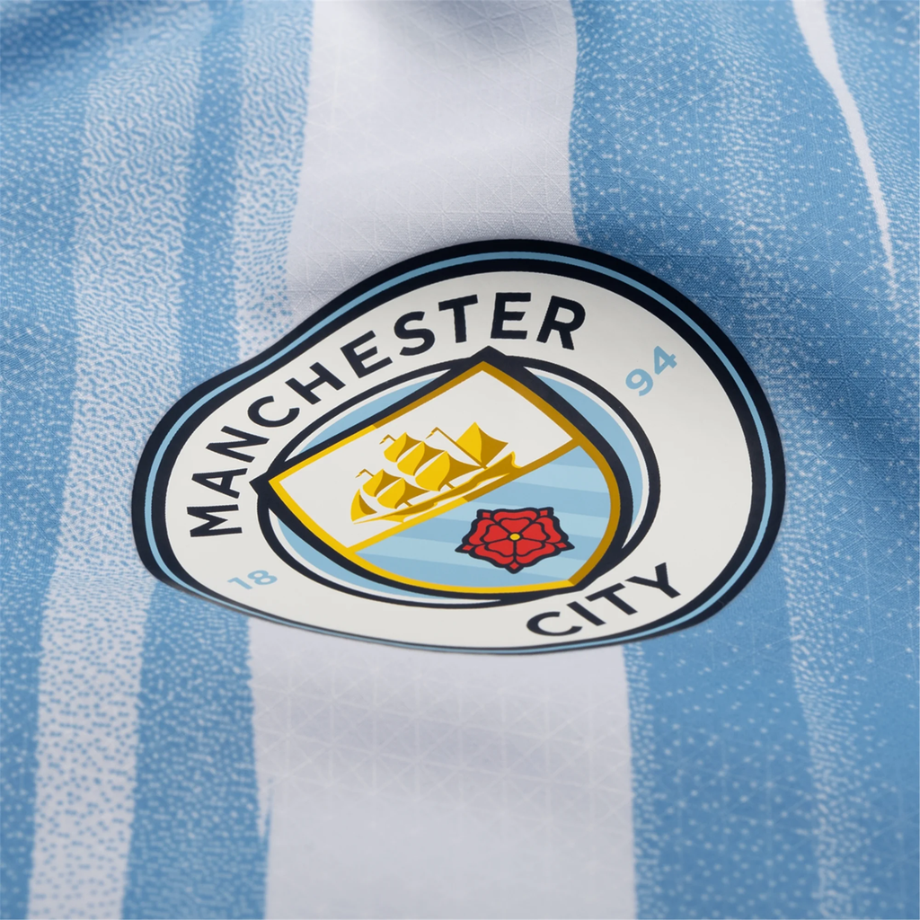 Puma Manchester City Authentic Rodrigo Home Jersey w/ Champions League Patches 25/26 (Team Light Blue/White)